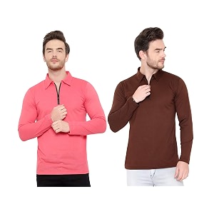 Mens Full Sleeve Zip Collared Neck Pack