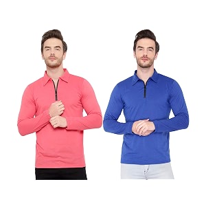 Mens Full Sleeve Zip Collared Neck Pack