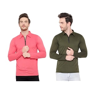 Mens Full Sleeve Zip Collared Neck Pack