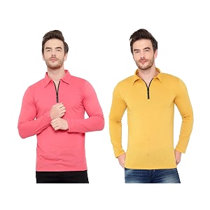 Mens Full Sleeve Zip Collared Neck Pack