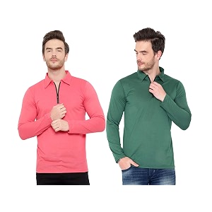 Mens Full Sleeve Zip Collared Neck Pack