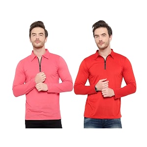 Mens Full Sleeve Zip Collared Neck Pack