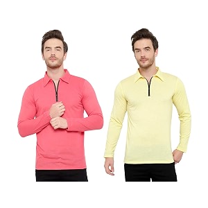 Mens Full Sleeve Zip Collared Neck Pack