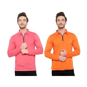 Mens Full Sleeve Zip Collared Neck Pack