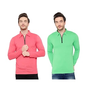 Mens Full Sleeve Zip Collared Neck Pack