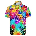 Men's Funny Golf Shirt Short Sleeve, Casual Polo Shirts for Men