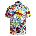 Men's Funny Golf Shirt Short Sleeve, Casual Polo Shirts for Men