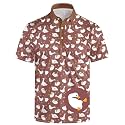 Men's Funny Golf Shirt Short Sleeve, Casual Polo Shirts for Men