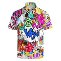 Men's Funny Golf Shirt Short Sleeve, Casual Polo Shirts for Men