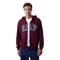 Men39s Graphic Zip-Front Hooded Sweatshirt Burgandy s