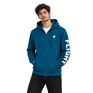 Mens Graphic Zipper Hoodie Full Sleeve