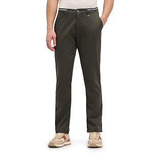 Mens Grey Cotton Straight Fit Casual Trouser