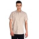 Men39s Grey Linen Striped Shirt - Lightweight