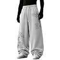 Men39s Grey Oversized Wide Leg Track Pants