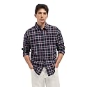 Men39s Grey Slim Fit Checked Flannel Casual