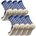 Men's Grip Soccer Socks Anti Slip Athletic Socks Non Slip Football Basketball Socks with Grip Pads2/4/6