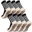 Men's Grip Soccer Socks Anti Slip Athletic Socks Non Slip Football Basketball Socks with Grip Pads2/4/6