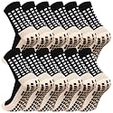 Men's Grip Soccer Socks Anti Slip Athletic Socks Non Slip Football Basketball Socks with Grip Pads2/4/6