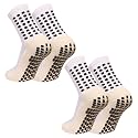 Men's Grip Soccer Socks Anti Slip Athletic Socks Non Slip Football Basketball Socks with Grip Pads2/4/6
