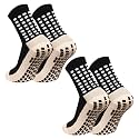 Men's Grip Soccer Socks Anti Slip Athletic Socks Non Slip Football Basketball Socks with Grip Pads2/4/6