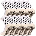 Men's Grip Soccer Socks Anti Slip Athletic Socks Non Slip Football Basketball Socks with Grip Pads2/4/6