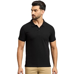Mens Half Sleeve Solid Cotton Polo T-Shirt