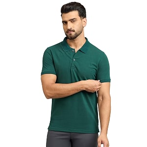 Mens Half Sleeve Solid Cotton Polo T-Shirt