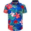 Men's Hawaiian Shirt Button Down Summer Short Sleeve Shirt