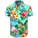 Men's Hawaiian Shirt Button Down Summer Short Sleeve Shirt