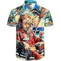 Men's Hawaiian Shirt Button Down Summer Short Sleeve Shirt