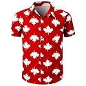 Men's Hawaiian Shirt Button Down Summer Short Sleeve Shirt