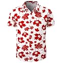 Men's Hawaiian Shirt Button Down Summer Short Sleeve Shirt