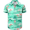 Men's Hawaiian Shirt Button Down Summer Short Sleeve Shirt