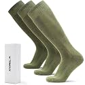 Men's Hiking Socks Military Green Shin Guard Hunting Boot Socks Over the Calf Socks for Men, 3-Pack