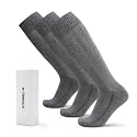 Men's Hiking Socks Military Green Shin Guard Hunting Boot Socks Over the Calf Socks for Men, 3-Pack