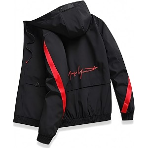 Mens Hooded Windbreaker Jacket Lightweight Full Zip