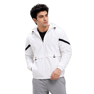 Mens Hooded Windbreaker Jacket Lightweight Full Zip