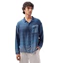 Men39s Indigo Blue Gradient Drop Shoulder Long