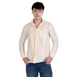 Mens Khadie Cotton Long Sleeves Striped Casual