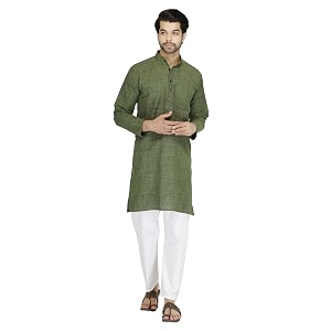 Mens Khadie Cotton Relaxed Straight Kurta