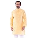Men39s Khadie Cotton Relaxed Kurta - Yellow