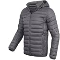 Men's Lightweight Puffer Jacket Down Packable Jacket Winter Coat with Hood