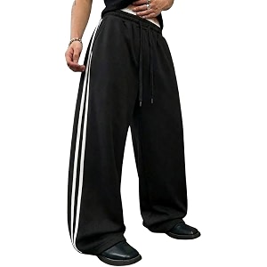 Mens Loose Fit Polycotton Casual Trousers Pants