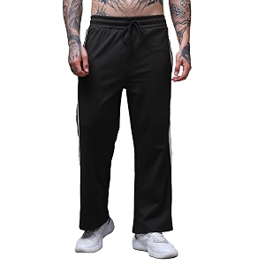 Mens Loose Fit Side Tape Trackpants