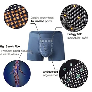 men39s magnetic boxer briefs  breathable stretch fabric with energetic massage dots mid-rise underwear