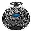 Men's Black Mechanical Pocket Watch with Chain,Birthday Gift