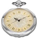 Uncovered Mens Mechanical Pocket Watch Roman Design Dial with Chain