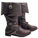 Men's Medieval Boots Renaissance Pirate Costume Faux Leather Boot Halloween Viking Cosplay Shoes