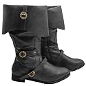 Men's Medieval Boots Renaissance Pirate Costume Faux Leather Boot Halloween Viking Cosplay Shoes