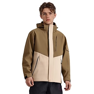venzina men39s windbreaker jacket water-repellent hiking coat brown l
